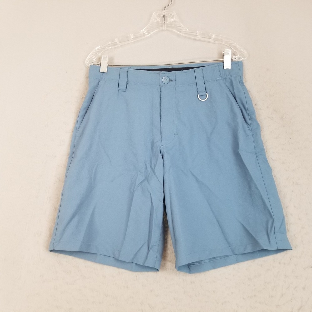 Reel Legends Shorts Mens 32 Blue Performance Fishing Outdoor Utility D-Ring 9in